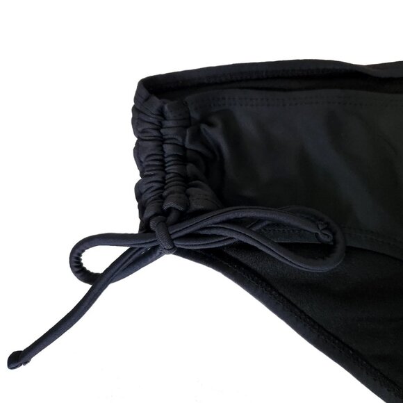 Black Swim Bikini Bottoms with Side String ties - Picture 2 of 2